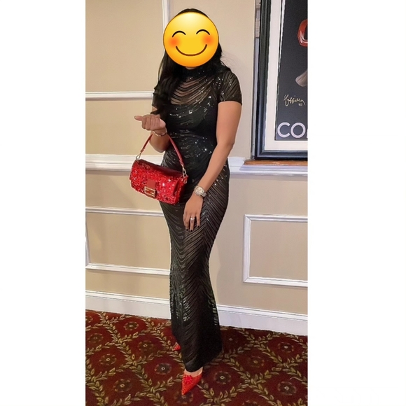 Club L high neck sequin maxi dress - Picture 4 of 5